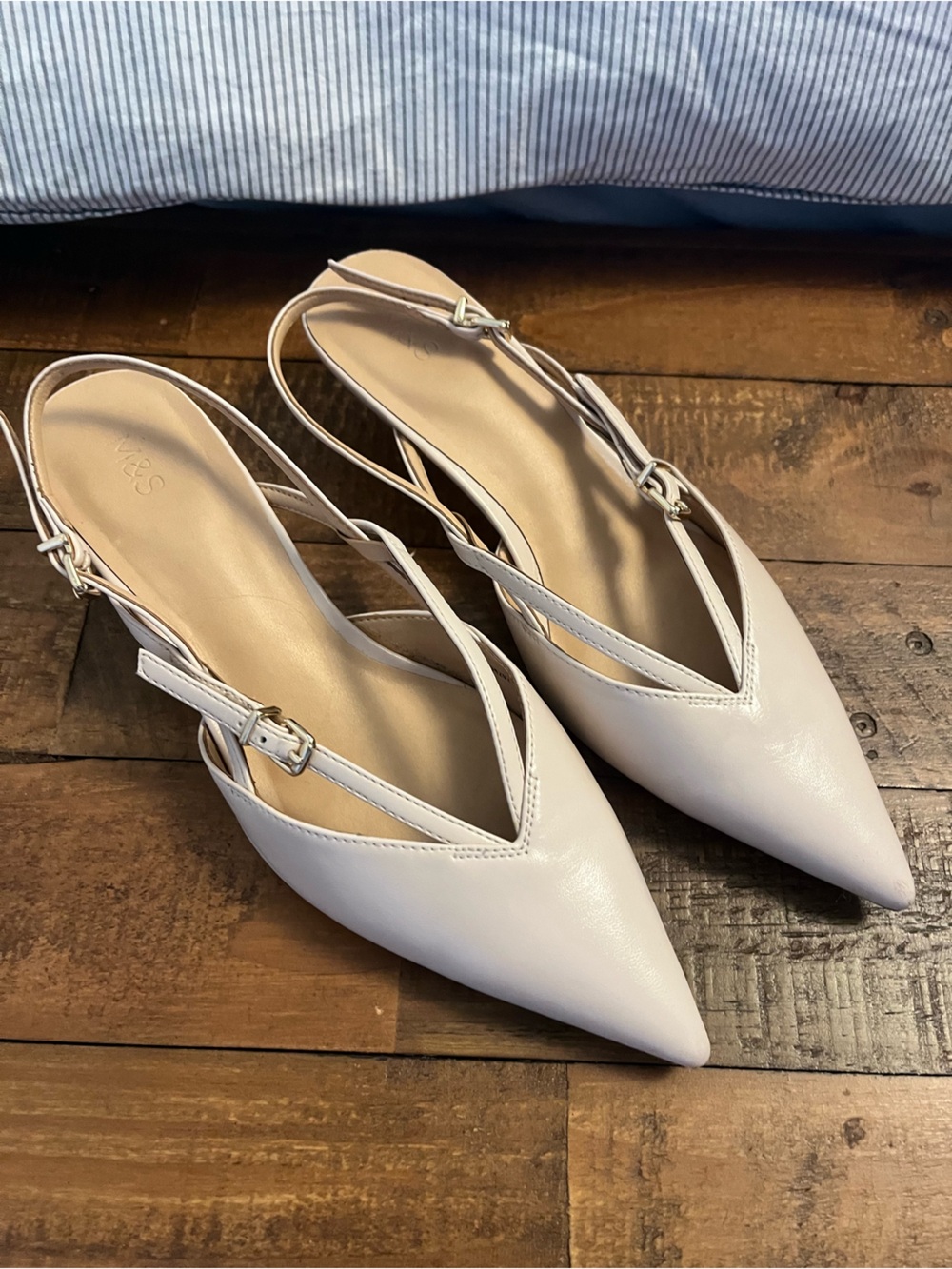 Marks & Spencer Pointed Slingback Heels in Blush Pink